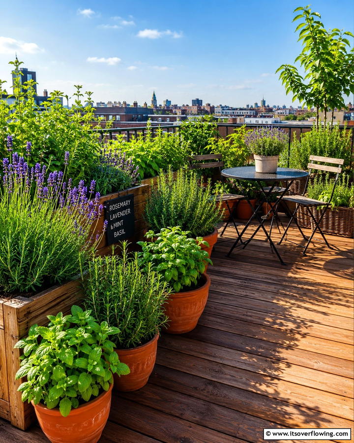 Aromatic Herb Corners - 25 Rooftop Garden Ideas for Urban Green Spaces