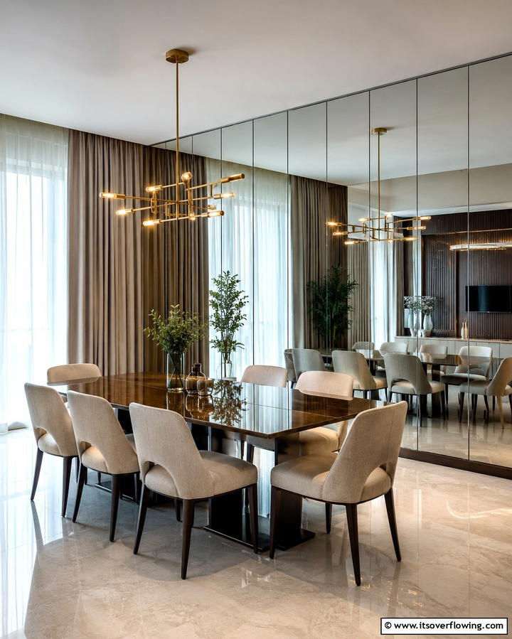 Art Deco Accent - 30 Stunning Dining Room Mirror Ideas for Elegance