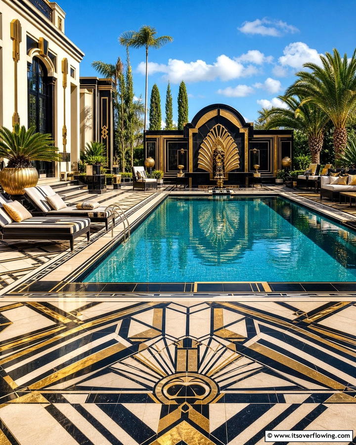 Art Deco Ambiance - 21 Pool Tile Designs to Refresh Your Swimming Area Style