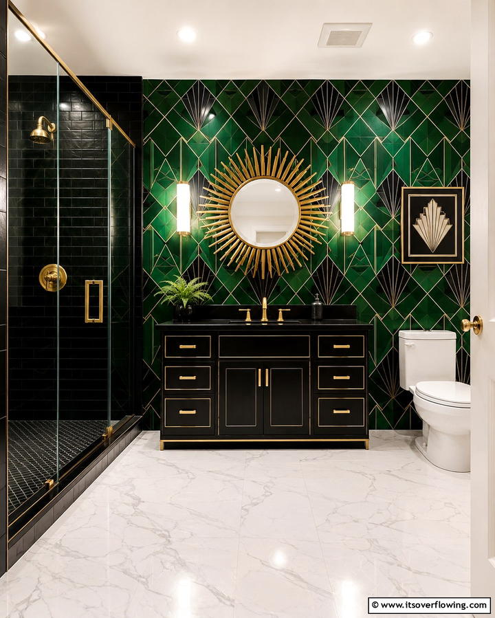 Art Deco Elements - 25 Vintage Bathroom Ideas for Classic Charm