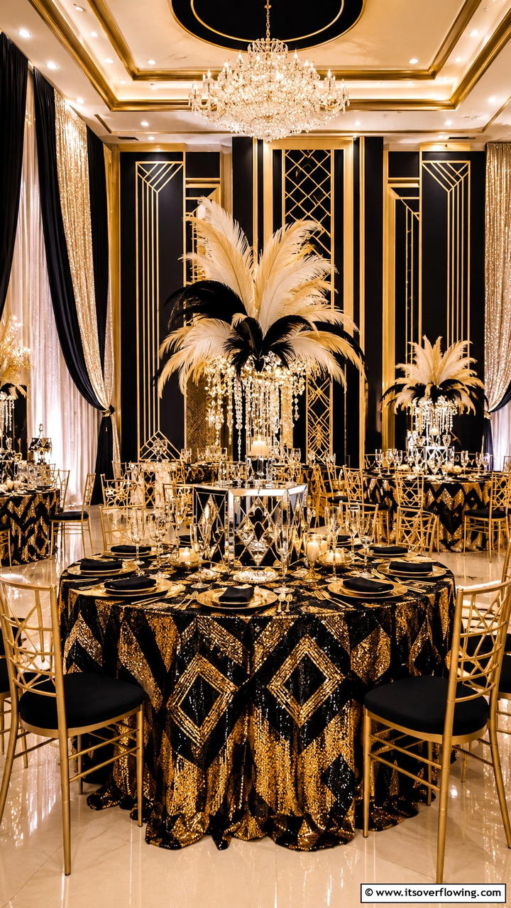 Art Deco Extravagance - 21 Elegant Wedding Decoration Ideas for a Memorable Event