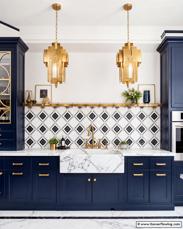 Art Deco Fixtures for Glamorous Flair - 20 Kitchen Sink Lighting Ideas for a Brighter Space