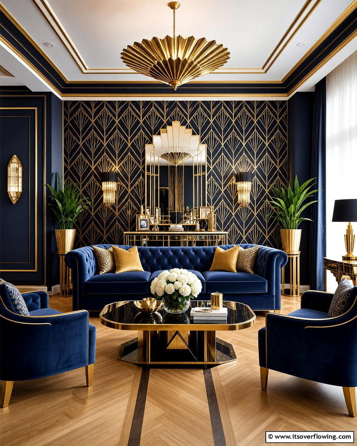Art Deco Glamour - 21 Living Room Design Ideas for a Cozy & Chic Atmosphere