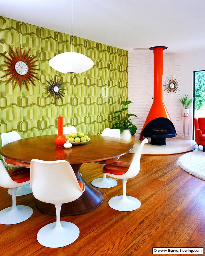 Art Deco Glamour - 30 Cozy Dining Room Fireplace Design Ideas & Tips