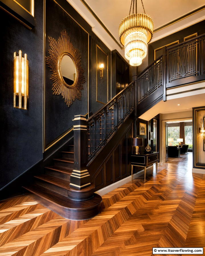 Art Deco Inspiration - 30 Wooden Staircase Ideas for Modern and Rustic Homes