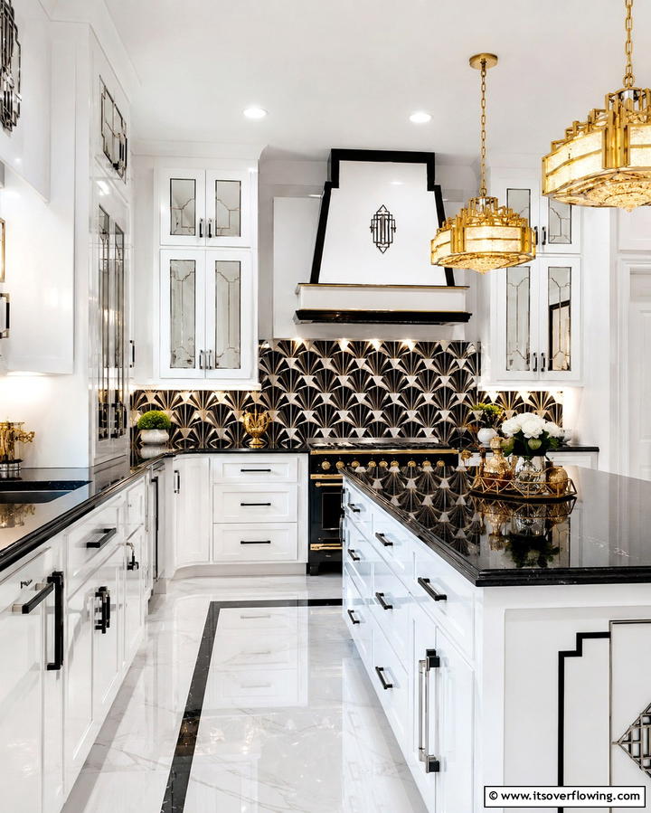 Art Deco Inspiration - 20 White Kitchen Cabinets With Black Hardware Ideas