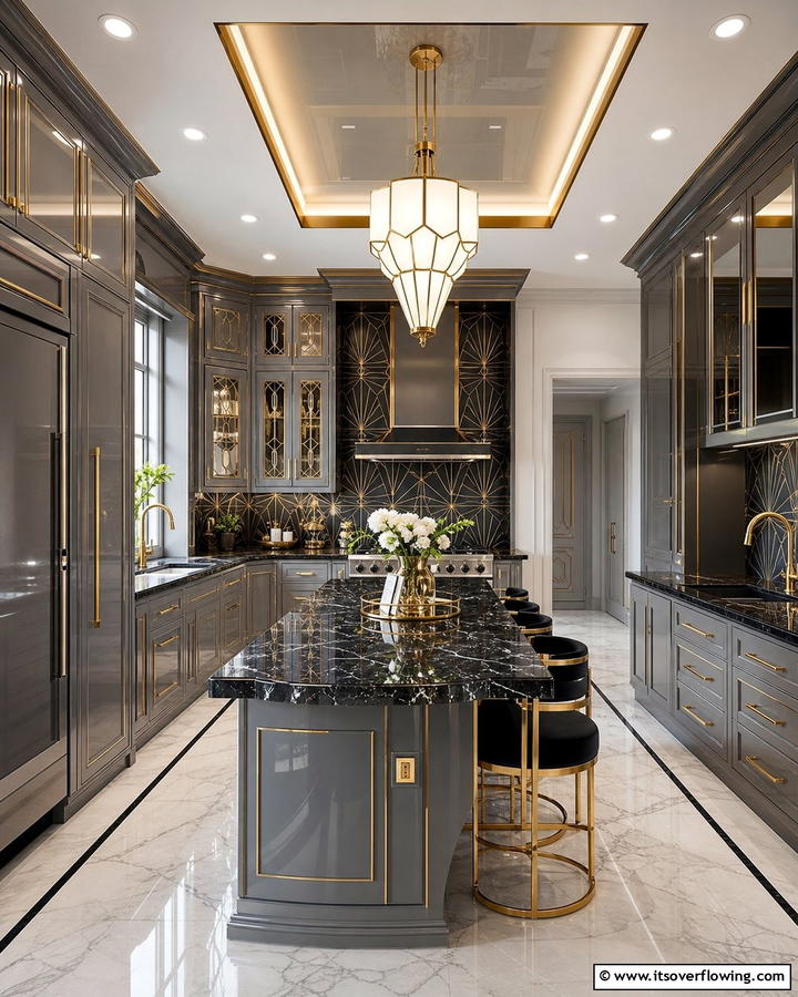 Art Deco Inspirations - 21 Gray Kitchens- Timeless Designs for Modern Homes