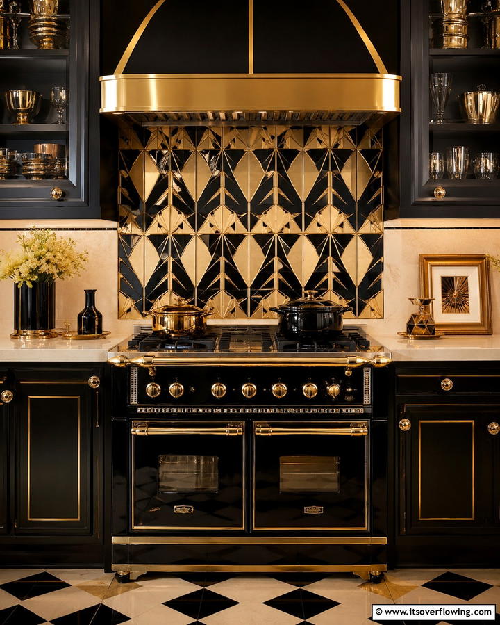 Art Deco Inspired Backsplashes - 30 Vintage 1930s-1940s Kitchen Design Ideas & Inspiration