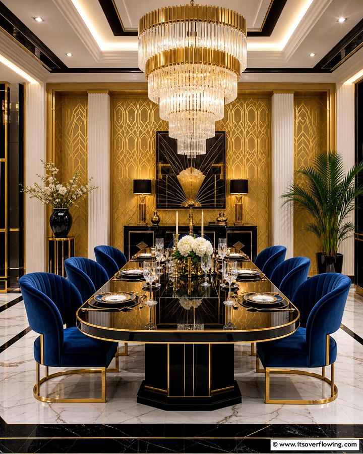 Art Deco Inspired Dining Room - 25 Modern Dining Room Ideas for a Stylish Space