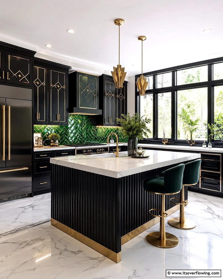 Art Deco Inspired Kitchens - 30 Art Deco Interior Design Ideas for Glamorous Spaces