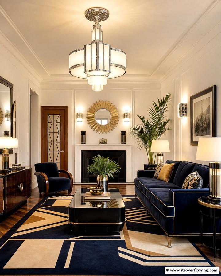 Art Deco Inspired Lighting Fixtures - 25 Vintage 1930s Living Room Design Ideas for Nostalgia