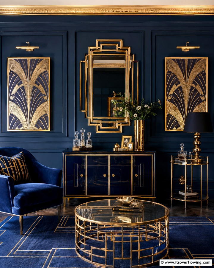Art Deco Inspired Pieces - 30 Bathroom Art Ideas to Elevate Your Walls with Personality