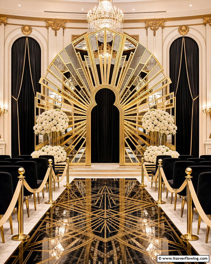 Art Deco Inspired Wedding Arch - 21 Beautiful Wedding Arch Ideas for Ceremony Backdrops
