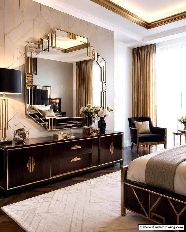 Art Deco Mirrors - 25 Vintage Bedroom Ideas for Timeless Charm & Style