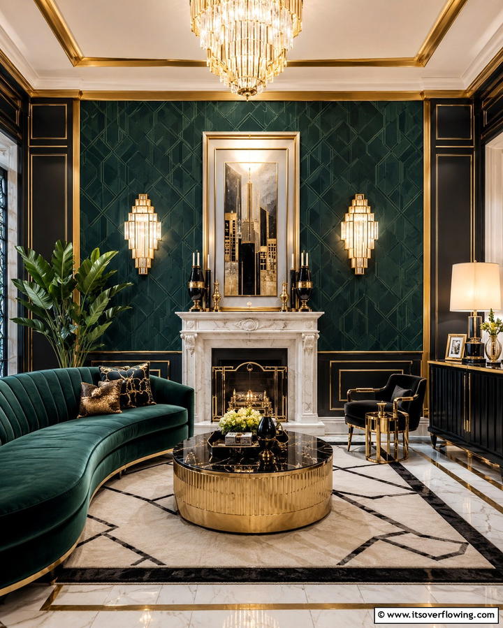 Art Deco Sconces for Glamorous Touch - 25 Fireplace Sconces Ideas for a Warm Ambiance