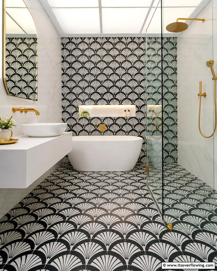 Art Deco Tiles for Retro Vibes - 25 Vintage Bathroom Ideas for Classic Charm