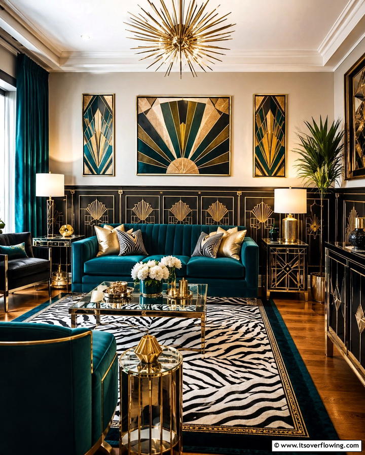 Art Deco Wainscoting - 30 Elegant Living Room Wainscoting Ideas for Modern Homes