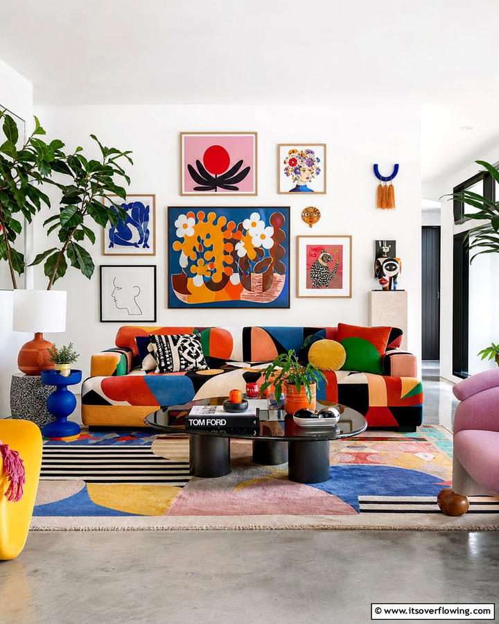 Art Inspired Couch Design - 21 Living Room Couch Ideas for Comfortable Entertaining