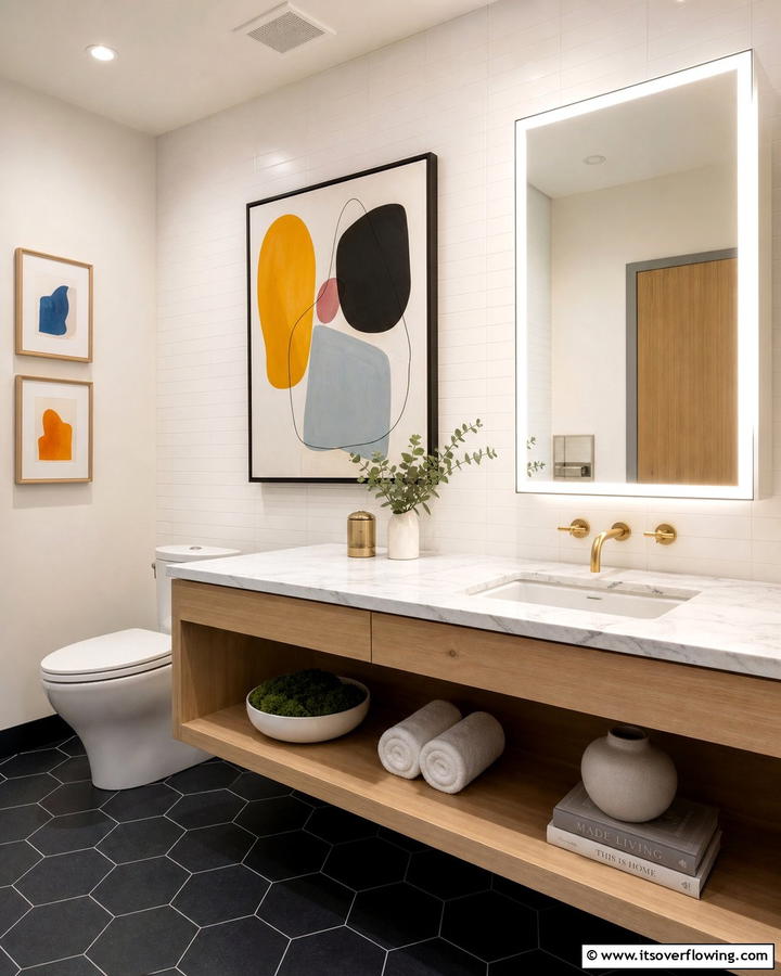 Art Installations for a Personal Touch - 20 Office Bathroom Ideas for a Functional and Stylish Space