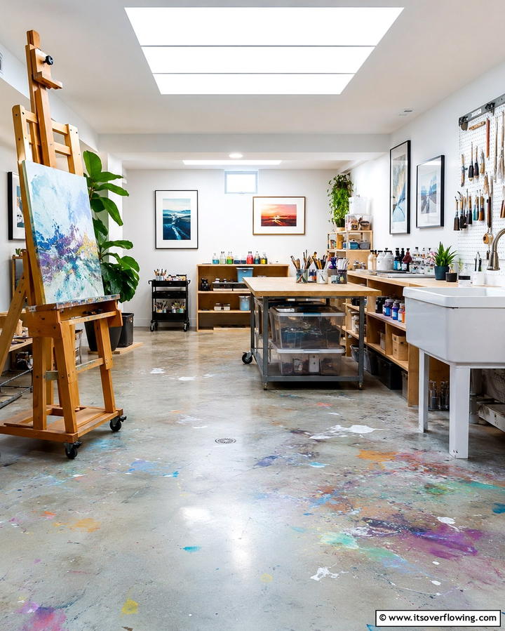 Art Studio Sanctuary - 25 Basement Decorating Ideas to Transform Your Space
