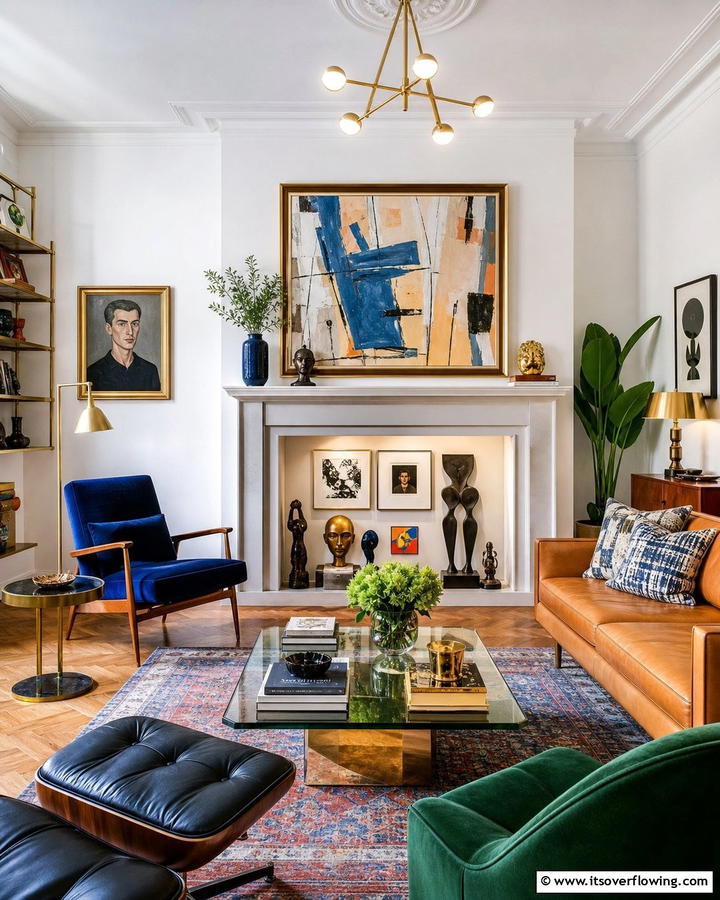 Art and Sculpture Showcase - 20 Empty Fireplace Ideas to Transform Your Hearth