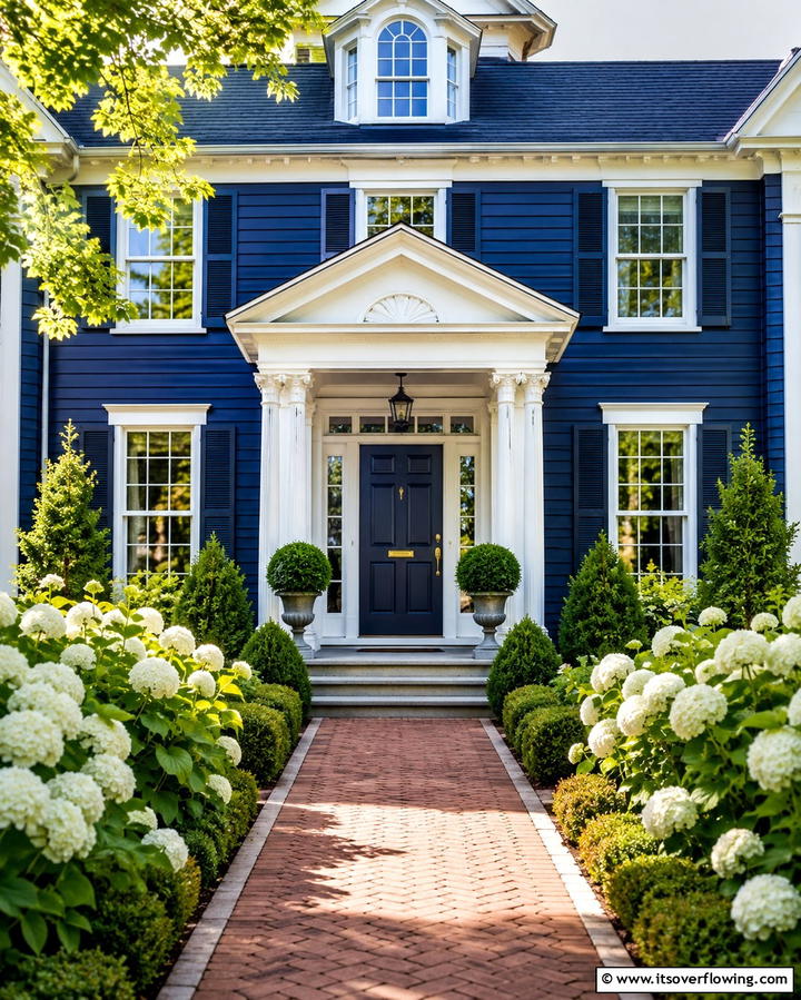 Artful Blue Blend Design - 30 Serene Blue Exterior House Colors to Boost Curb Appeal