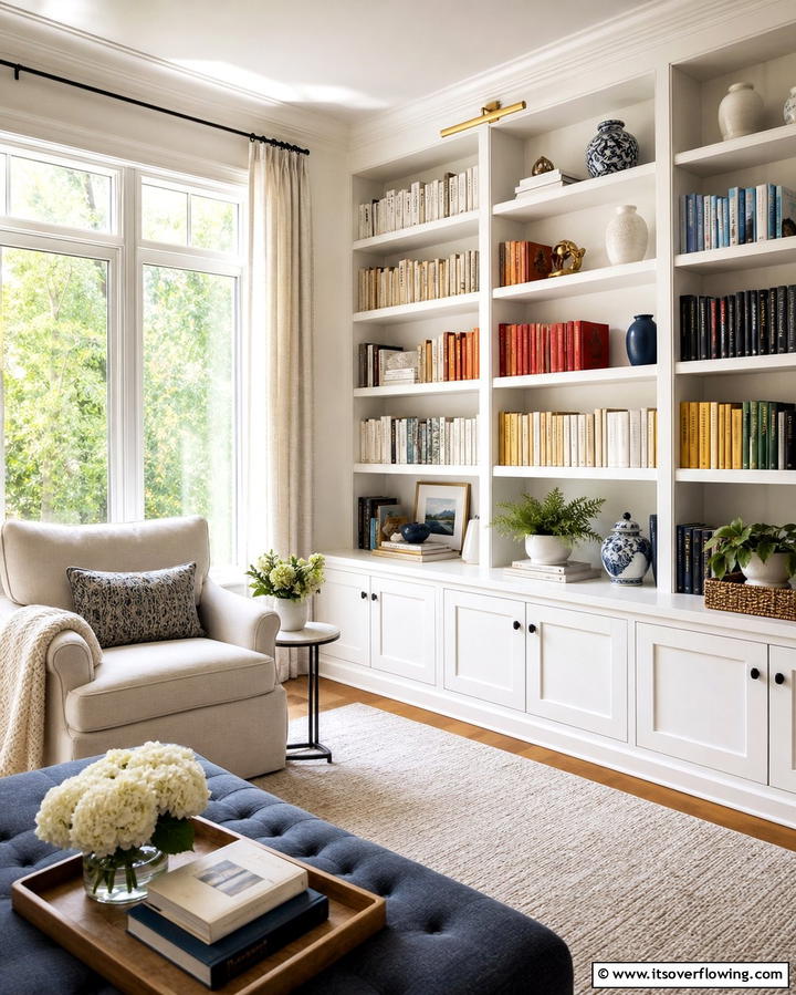 Artful Book Displays - 25 Ralph Lauren Living Room Ideas for Classic Elegance
