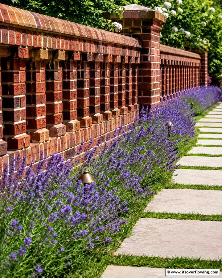 Artful Brick Embellishment - 30 Classic Brick Fence Ideas for Timeless Outdoor Security & Charm