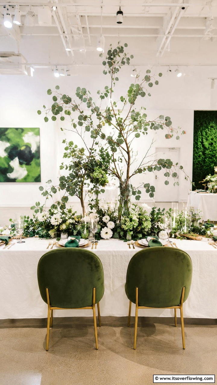 Artful Eucalyptus Sculpture - 30 Eucalyptus Wedding Centerpieces for Natural Elegance