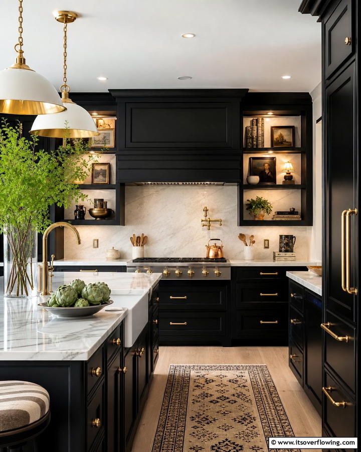 Artful Finishing Touches - 30 Kitchens With Black Cabinets for Bold Elegance