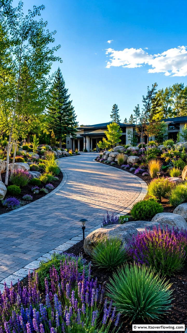 Artful Landscape Integration - 30 Driveway Entrance Ideas for Impressive Arrivals