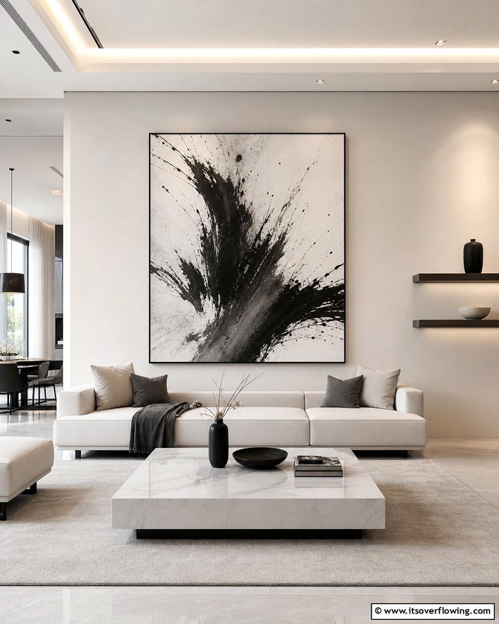 Artful Minimalist Displays - 21 Minimalist Living Room Ideas to Simplify Your Space