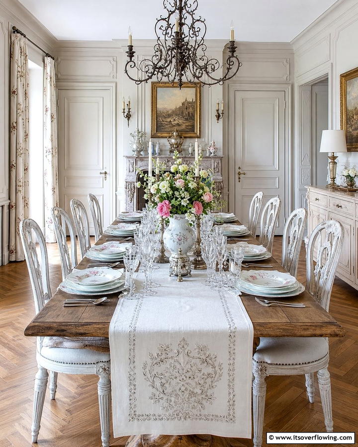 Artful Table Arrangements - 21 French Country Dining Room Ideas for Elegance
