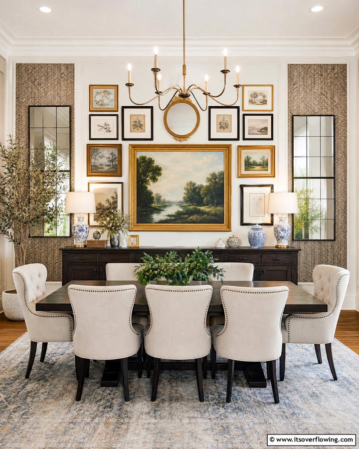 Artful Wall Decor - 30 Transitional Dining Room Ideas Blending Modern and Classic