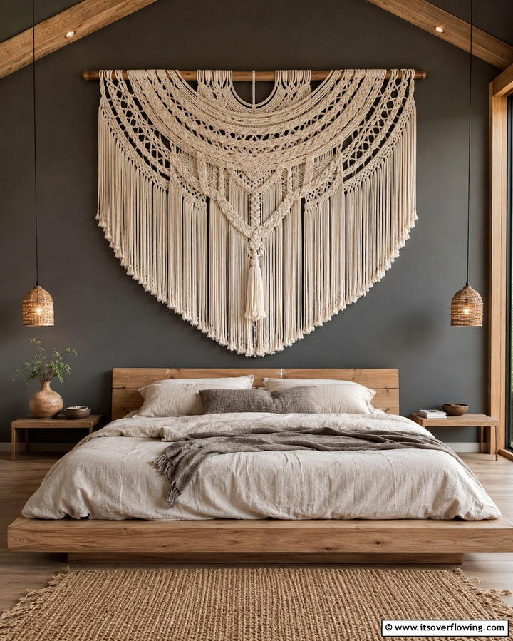 Artful Wall Hangings - 30 Moody Dark Boho Bedroom Decor Inspirations for Cozy Nights