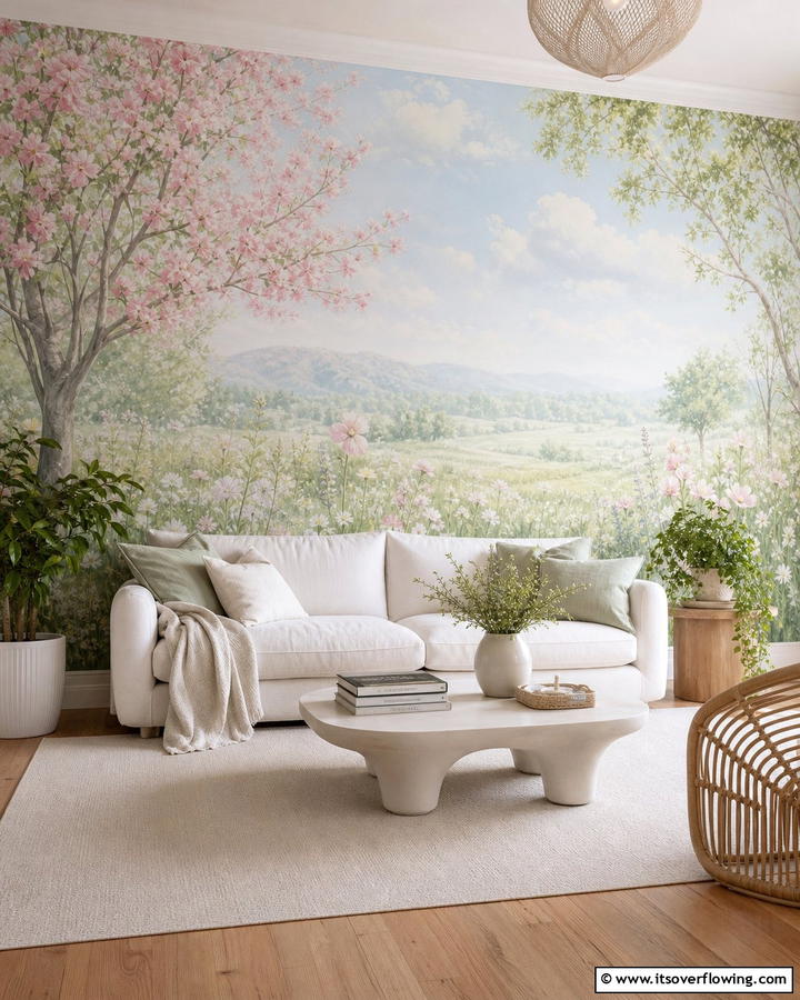 Artful Wall Murals - 21 Spring Home Decor Ideas to Refresh Living Spaces