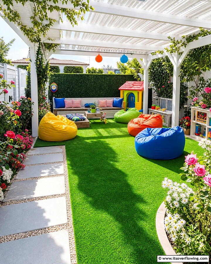 Artificial Turf Comfort - 20 Pergola Flooring Ideas to Enhance Your Outdoor Space