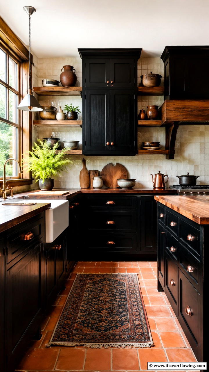 Artisan Black Handcrafted Cabinets - 30 Black Kitchen Cabinet Ideas for Bold Modern Spaces