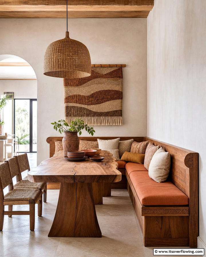 Artisan Crafted Banquette - 21 Banquette Seating Ideas for Stylish & Functional Dining Spaces