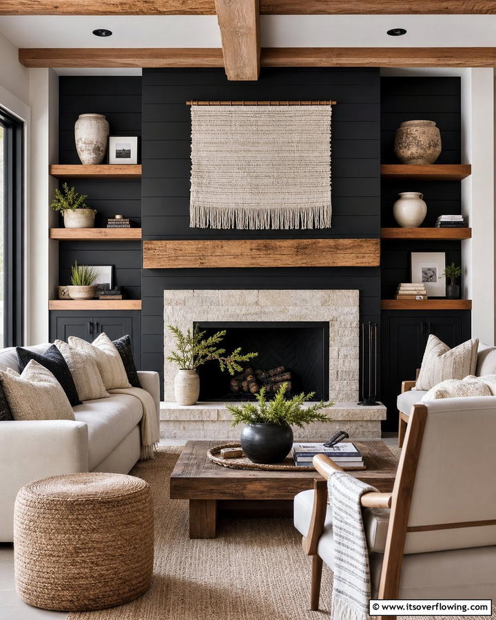 Artisan Craftsmanship - 21 Modern Black Shiplap Fireplace Design Inspirations