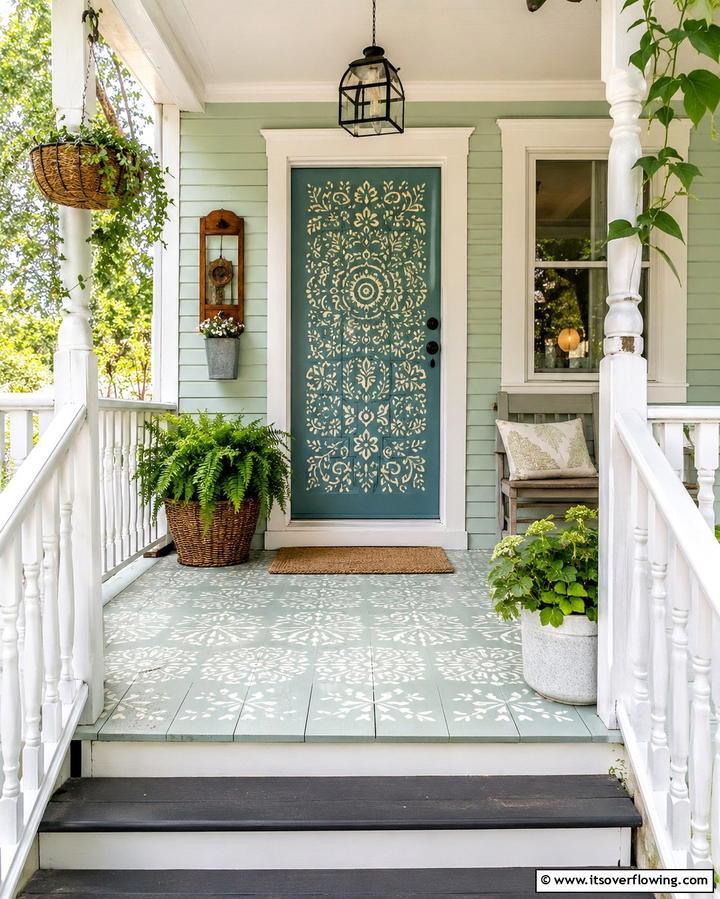 Artisan Painted Front Door - 30 Farmhouse Front Door Ideas for Curb Appeal