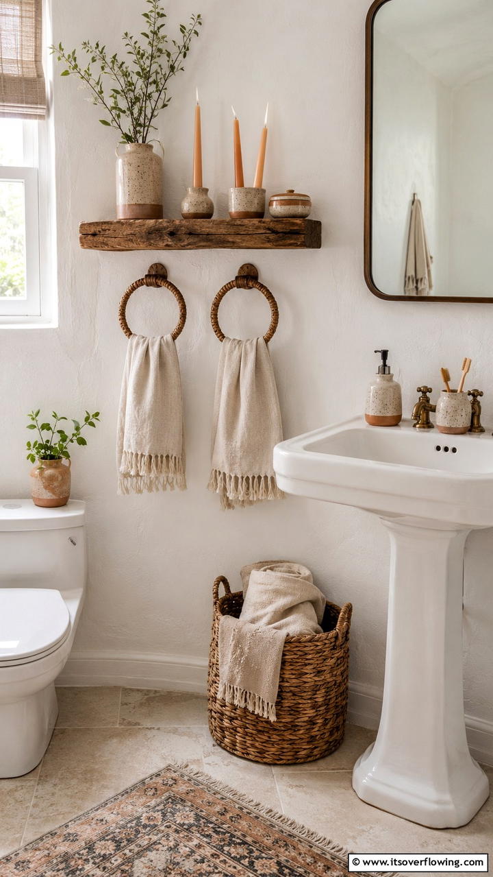 Artisanal Accessories - 30 Cottage Bathroom Ideas for a Charming Relaxing Retreat