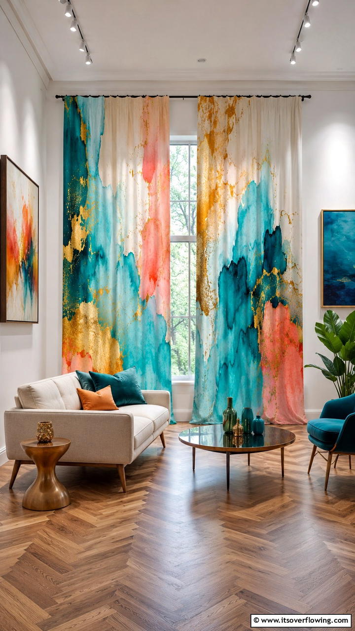 Artistic Accent Curtains - 21 Stylish Window Treatment Ideas for Light and Privacy