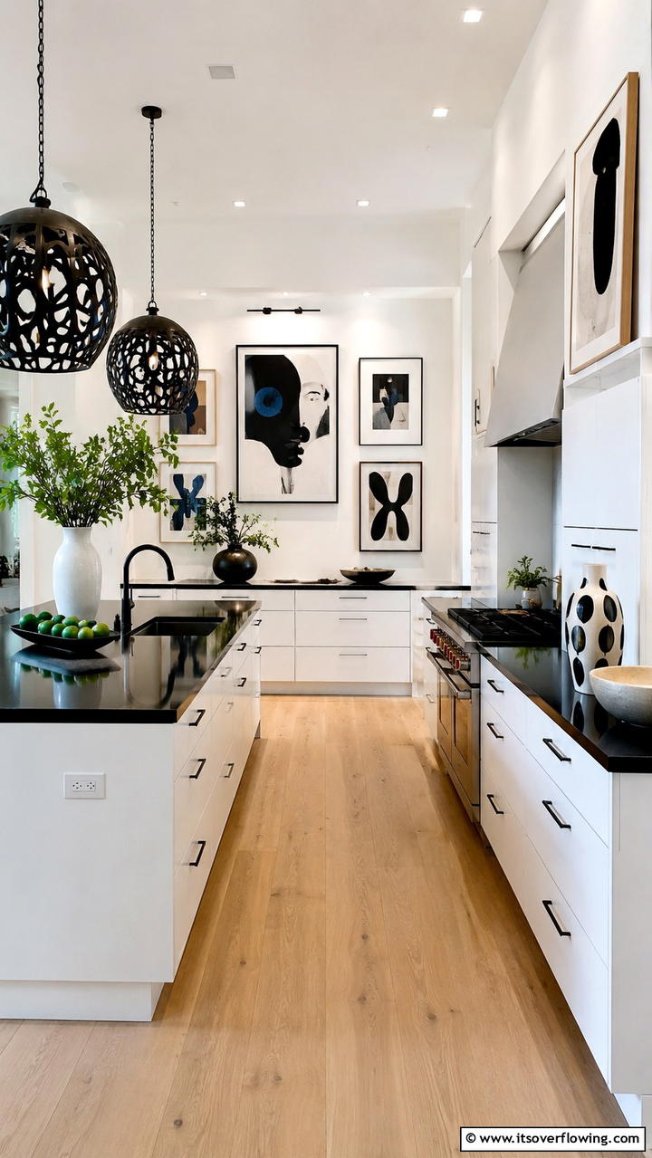 Artistic Accents - 21 White Kitchen with Black Countertops Design Ideas