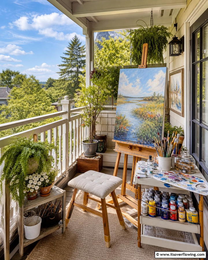 Artistic Balcony Studio - 20 Second Story Balcony Ideas for Stunning Views