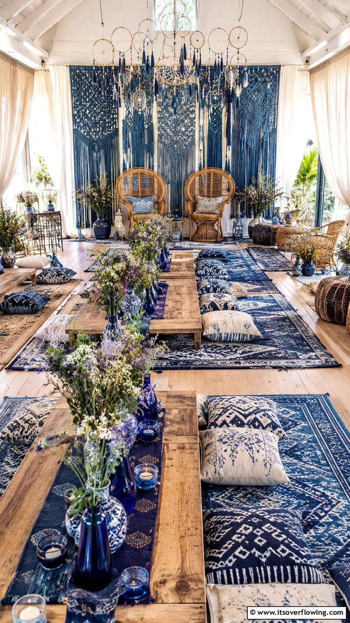 Artistic Blue Boho - 30 Blue Wedding Theme Ideas for Serene Celebrations