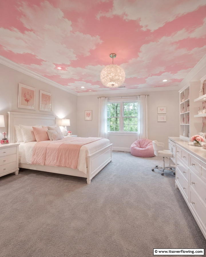 Artistic Ceiling Murals - 25 Girl Room Ideas for 10-year-olds- Creative & Fun Designs