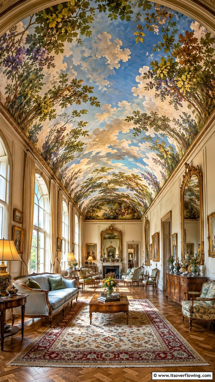 Artistic Ceiling Murals - 21 Dramatic Vaulted Ceiling Ideas to Enhance Living Spaces