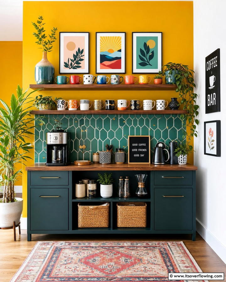 Artistic Coffee Station Display - 21 Functional Coffee Station Ideas for Kitchen or Office