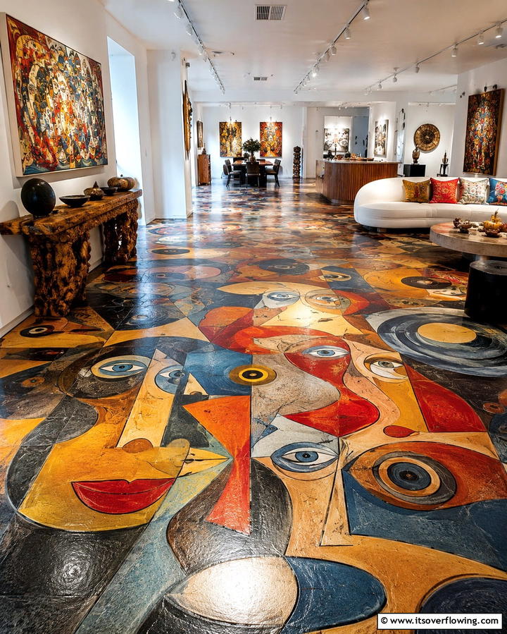 Artistic Concrete Murals - 30 Modern Concrete Floor Ideas for Low-Maintenance Interiors